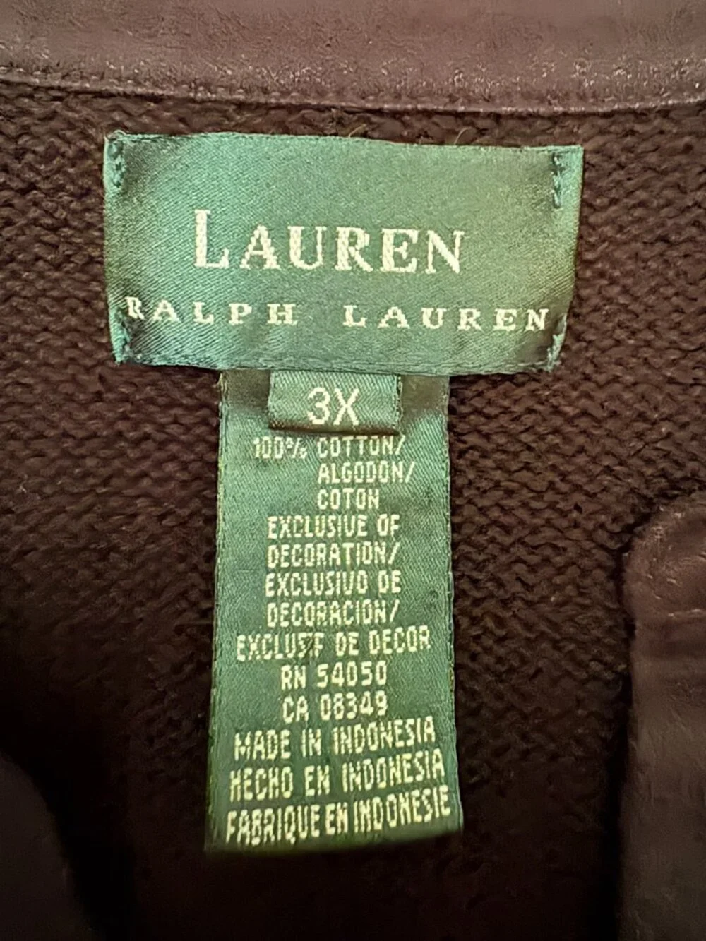Vintage Lauren Ralph Lauren Black V-Neck Cotton Pullover Sweater Quilted Elbow